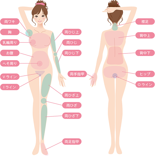 足・腕・脇脱毛